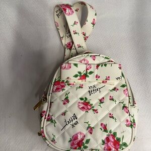 Betsey Johnson Pink Floral Mini Backpack Roses Bastet XOXO